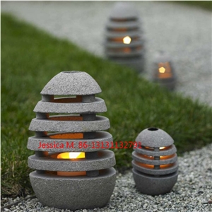 Grey Granite Stone Egg Lanterns