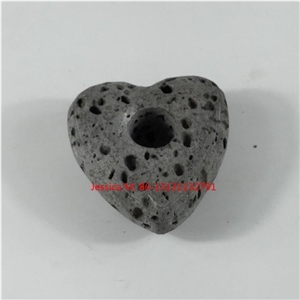 Heart Shape Lava Stone Ball Candle Holder