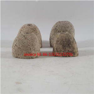 Natural River Rock Candle Holders