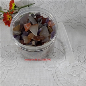 Natural Rock Stone for Vase /Color Rocks with Round Reuseable Jar, Multiple Sizes, Multiple Colors