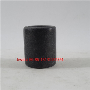 Pillar Shape Black Marble Candle Holder
