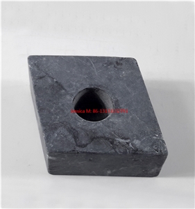 Prismatic Grey Marble Stone Candle Holders