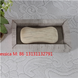 Rectangular Wood Effect Dipped Stone Soap Dish / Rectangular Wood Effect Dipped Soap Holder /Dipped Marble Stone Bar Soap Dish Holder
