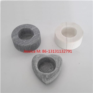 Round Cylinder Shape Marble T-Light Candle Holders /Heart Shape Marble Candle Holders