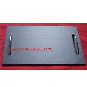 Slate Cheese Board with Stainless Steel Handle