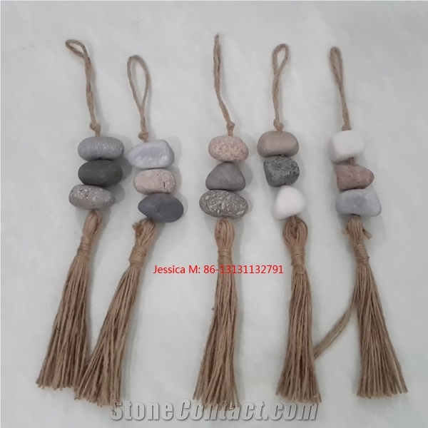 Small Pebble Hangers with Strings