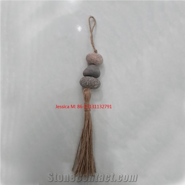 Small Pebble Hangers with Strings