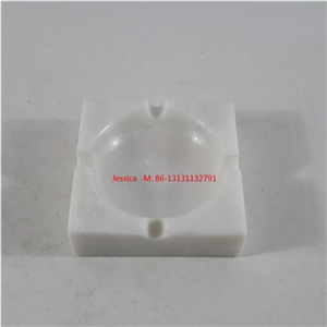 Square White Marble Ashtrays
