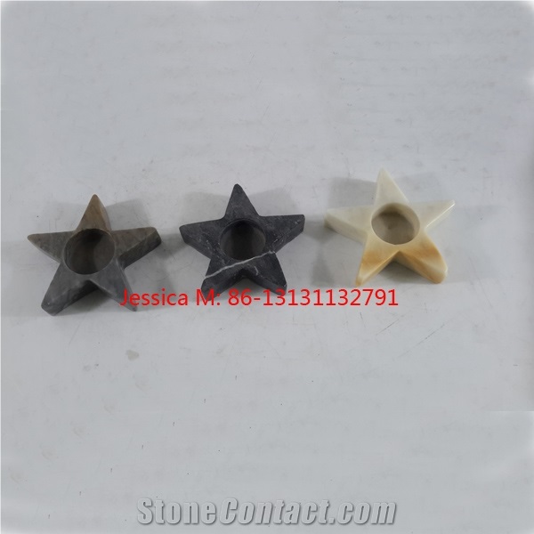 Star Shaped Marble Candle Holder