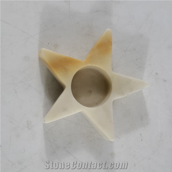 Star Shaped Marble Candle Holder