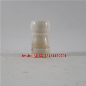 White Marble Pillar Candle Holders