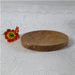 Yellow Marble Soap Dish /Yellow Marble Stone Soap Holder