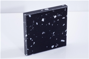 Black Modified Acrylic Artifical Stone Slab Bm6611