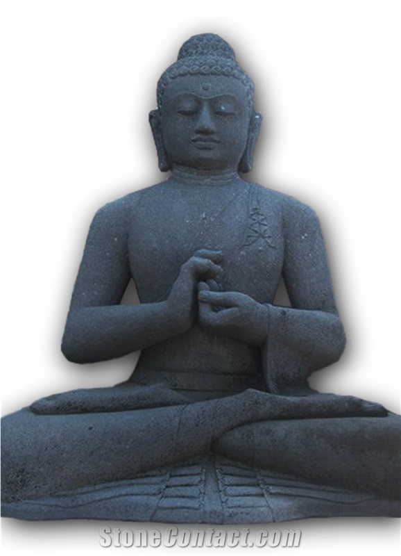 Black Lavastone Buddha Sculptures, Lavastone Religious Sculptures, Hand Man Made Buddha Head Statues Black Lava Volcanic Stone