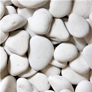 White Beach Pebbles Stone, Indonesia White Natural Pebble Stone, White Loose Pebble Walkway
