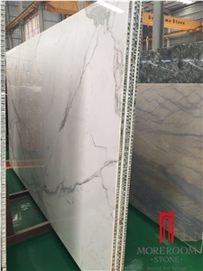 Calacatta White Composite Marble Honeycomb Aluminum Panel Natrual Marble Slab for Sale