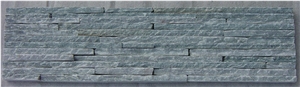 Cyan Wood-Grain Ledges Stone, Green Quartzite Cultured Stone