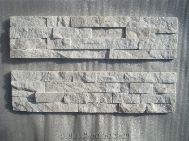 White Quartzite Ledges Stone, White Quartzite Cultured Stone, Stacked Stone Veneer