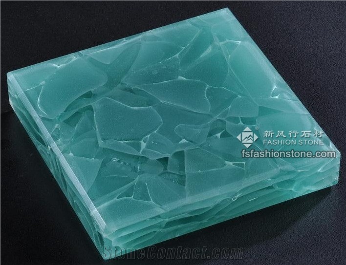 Techno Jade Translucent Glass/Light Green Transmitted Jade Glass Stone Slab