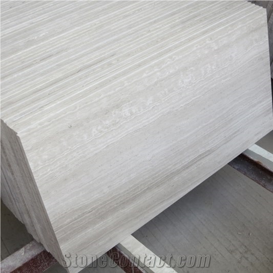 Wood White Marble Slabs & Tiles, China White Marble