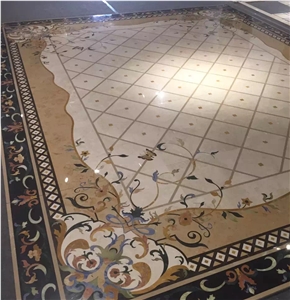 Modern Style and Hot Sale Marble Inlay Floor Design/Carpet,Luxury Restaurant Floor and Wall Use Marble Inlay Wall Tiles, Azul Blue/Golden Year/Light Emperador/Crema Marfil/Nero Marquine/White Jade