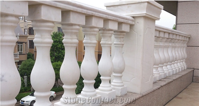 White Marble Baluster, Chinese White Marble Balustrades, Carved Railing