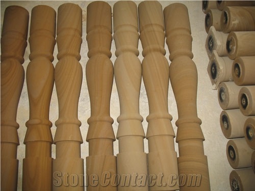 Wood Vein Sandstone Balustrade, Sandstone Balusters & Handrails