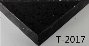 Black Artificial Quartz Stone, Quartz Stone Tiles & Slabs, Engineered Stone, T-2017