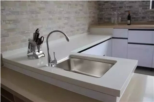 Engineered Quartz Stone Kitchen Countertops-Pure White Quartz Countertop