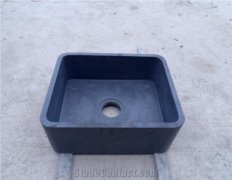 China Blue Limestone Honed Round Sink ,Limestone Wash Basin Indoor