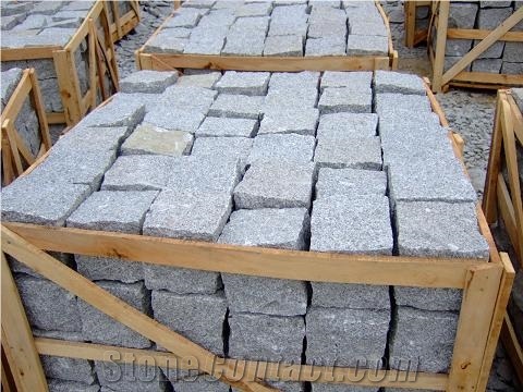Construction Grey Granite Cube Stone ,Machine Cut Square Cube Stone in Paving