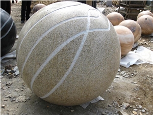 Granite Carved Stone Ball in Garden ,Landscaping Polished Stone Ball ,Hand Carved Stone Garden Products