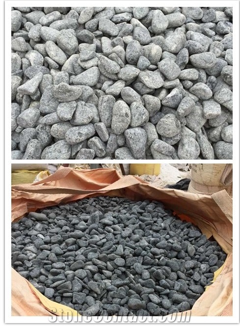 Grey Tumbled Pebble Stone, Grey River Stone in Garden Paving, Landscaping Pebble Stone