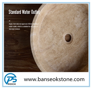 Natural Coffee Stone Marble Bathroom Sink Hand Wash Basin