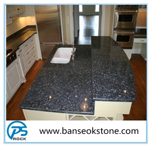 Polished Beautiful Blue Pearl Granite Kitchen Countertop, Kitchen Island Tops