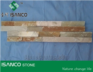 Brown Slate Cultured Stone, Slate Stone Panel, Ledger Stone Wall Cladding, Ledgestone Stacked Stone Veneer, Slate Cultural Stone Veneer