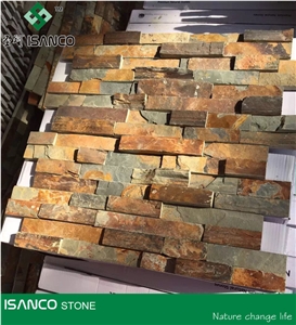 Cheap Slate Split Face Culture Stone Rusty Stone Wall Decor Ledge Stone Brick Stacked Stone Rustic Stone Thin Stone Veneer for Wall Cladding Rust Exposed Wall Stone