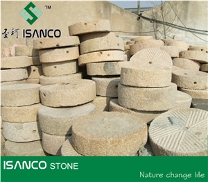 China Blue Stone Roller Stone Garden Design Millstone Landscaping Products Blue Limestone Roller Mill Landscape Design Mill Stone Old Stone Ancient Stone Garden Stone