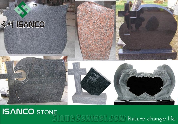 China Pure Black Granite Heart Tombstones Single Monuments Black Granite Headstones Nero Black Granite Engraved Headstones Custom Monuments with Different Styles