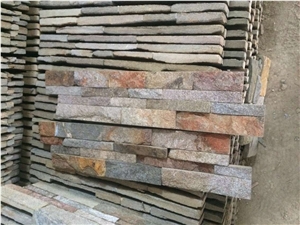 China Rusty Brown Slate Cultured Stone on Sale, Wall Cladding, Custom Size Stone Slate, Manufactured Stone Veneer