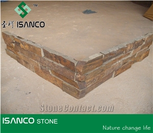 China Rusty Slate Culture Stone/Ledgestone/Multicolor Stone Panel/Wall Panel, China Rusty Brown Slate Cultured Stone, Wall Cladding, Stacked Stone Veneer Clearance, Manufactured Stone Veneer
