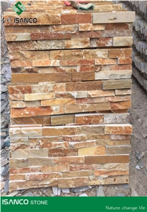 China Rusty Slate Culture Stone Rustic Wall Cladding Stone Corner Stone Decorative Split Face Culture Stone Rust Slate Feature Wall Exposed Wall Stone Orange Rusty Stone Veneer Stacked Stone Veneer