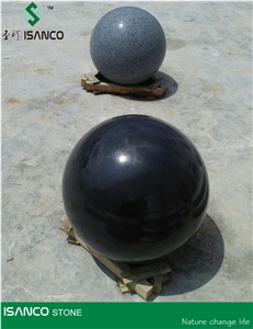 China Sesame Black Granite Rolling Sphere Balls Fountain Sphere Balls G654 Grey Granite Floating Spheres Floating Ball Fountains Grey Granite Ball Fountains Fortune Balls