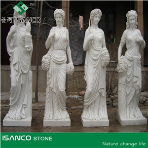 Chinese Pure White Marble Sculptured Fountain/Western/European Customized Figure, Carving Western Woman Figure