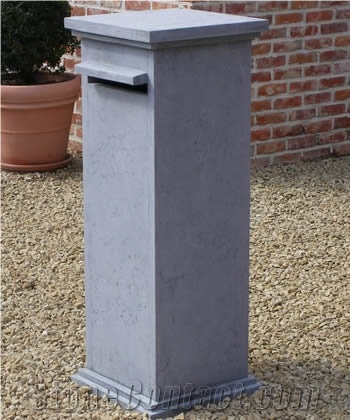 Customized Grey China Limestone Mailbox,Outdoor Limestone Mailbox Stone,Simply Style Mailbox Stone,Blue Limestone Mailbox