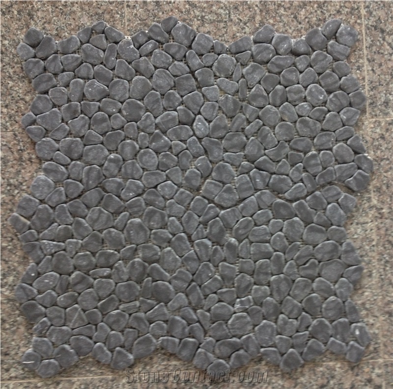 Dark Grey Tumbled Pebbles Stone, Grey Limestone Pebble & Gravel,Machine Cut Black Limestone Pebble Outside Walkway Pavers