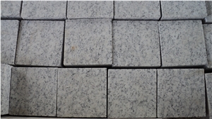 G603 Cheap Granite Cube Stone & Cobbles White Grey Granite Flamed Surface Finishing and 2-3 Granite Density Patio Stone Driveway Pavers