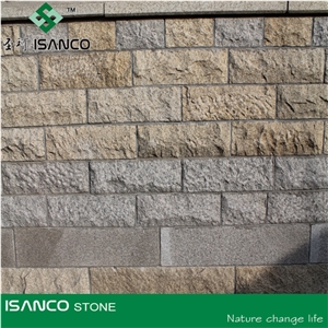 Granite Mushroom Stone, Yellow Granite Mushroomed Cladding, Granite Mushroom Stone for Wall Cladding /Wall Panel, Granite Exterior Wall Stone