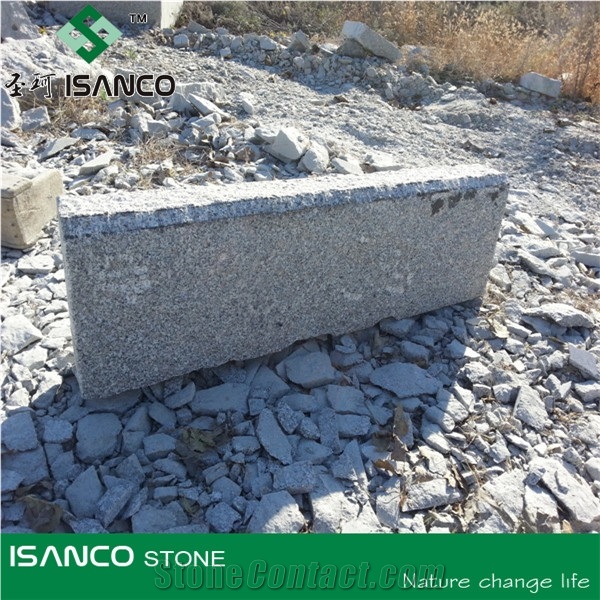 Grey Kerbstone with Split Face, Hand Cut Kerbstone, G341 Grey Granite Kerb Stone Natural Split, Rough-Picked Kerbstone, China Light Grey Granite Kerbs for Outside Road Stone