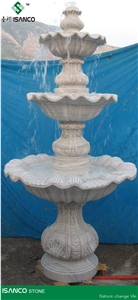 Marble Garden Fountains White Marble Sculptured Fountains Handcarved Exterior Fountains Outdoor Decoration Bird Bath Water Features Landscaping Furnitures